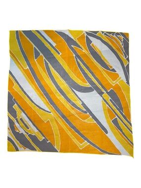 Abstract  Scarf in Yellow, Gray, White